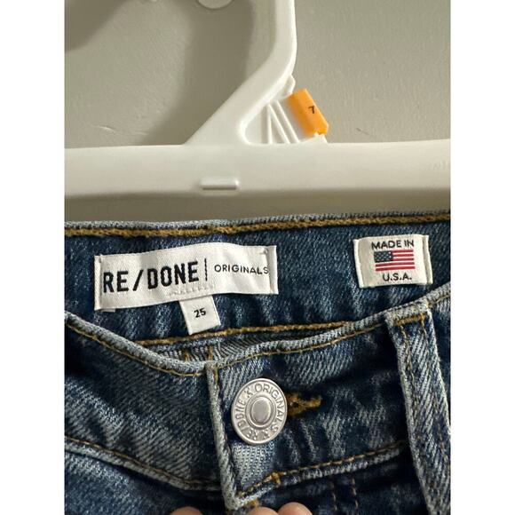 RE/DONE button fly blue denim little flaw size 25 Made in USA - Picture 3 of 8